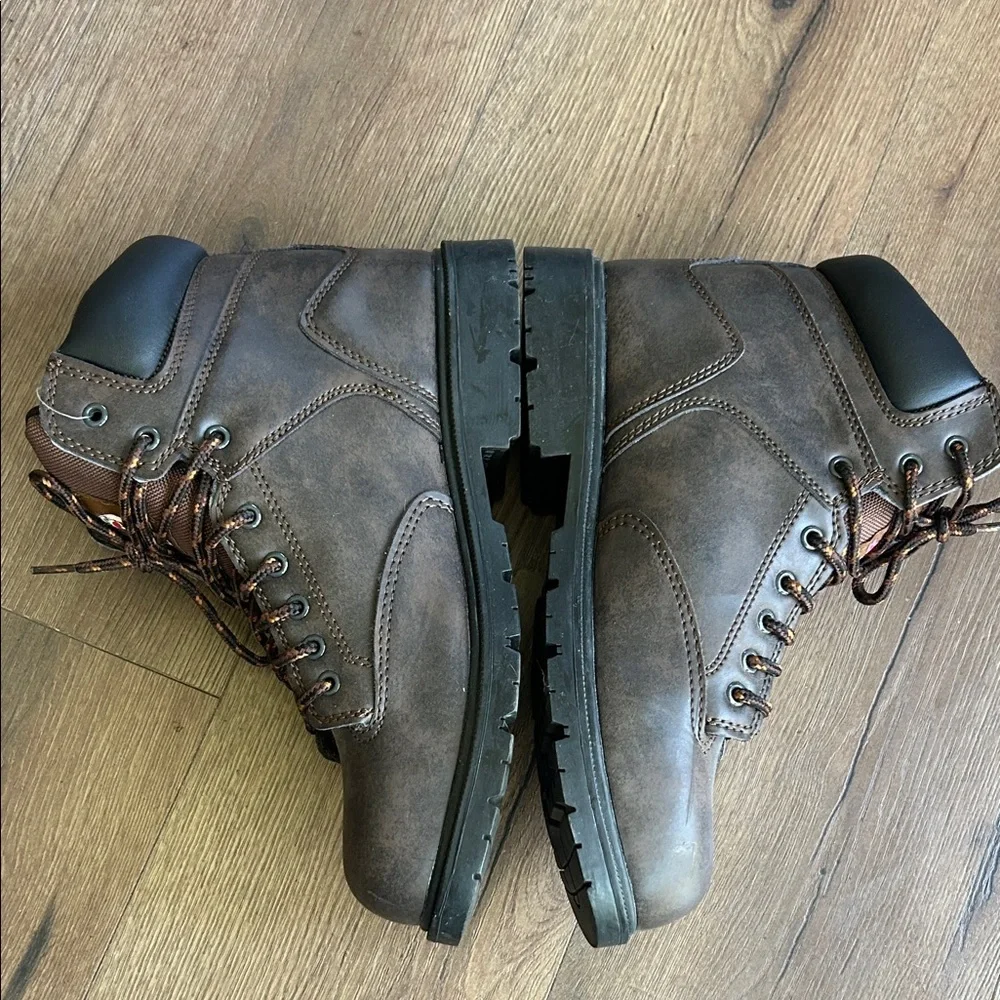 Brahma Steel Toe Brown Leather Lace-Up Work Boots !! Size 10
